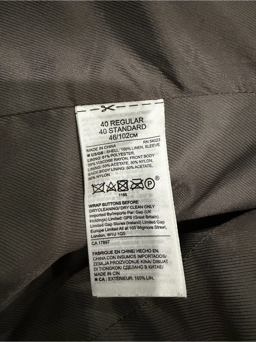 Banana Republic Heritage Linen Gray Plaid Sport Coat - 40 Regular